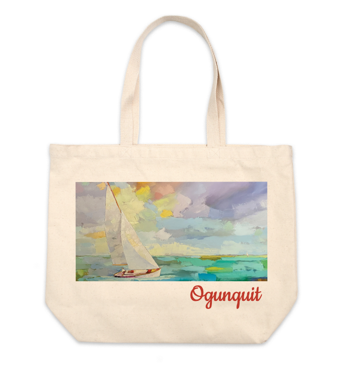 "Every Cloud Has a Silverlining," – Jumbo Cotton Canvas Tote Bag #2