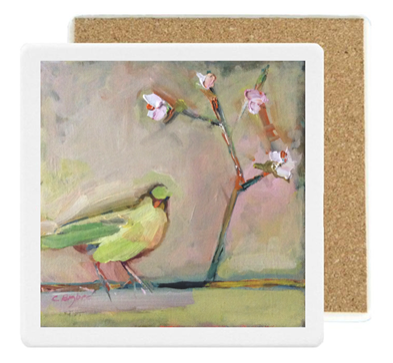 4 Ceramic Stone Coaster – Choir Bird Collection: The Lovely Finch