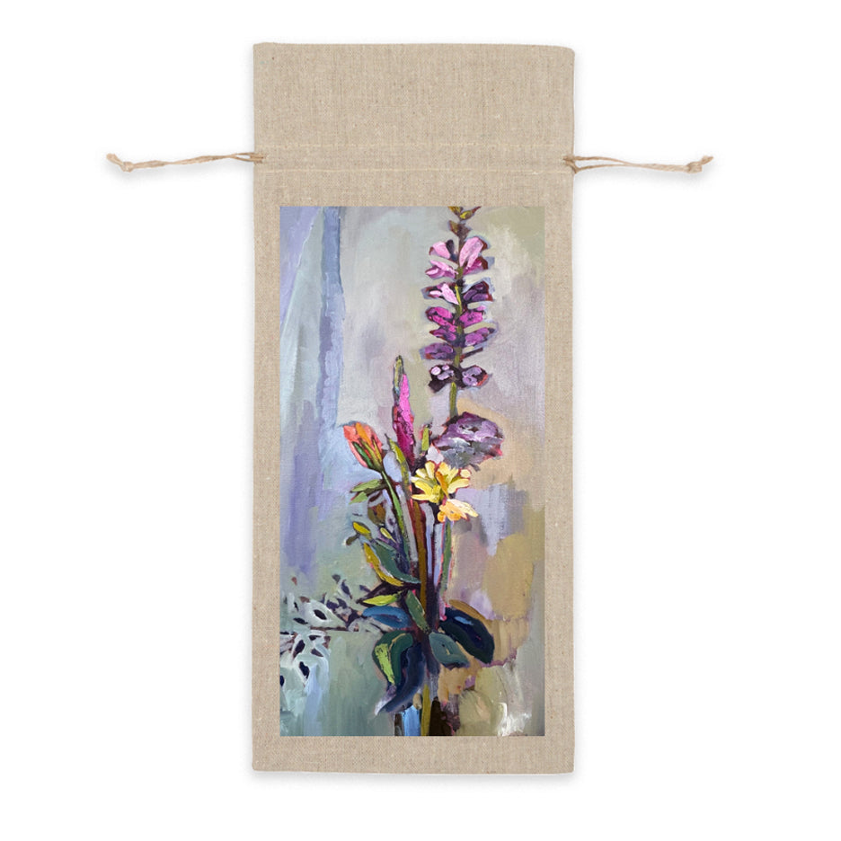 Custom Linen Wine Bag